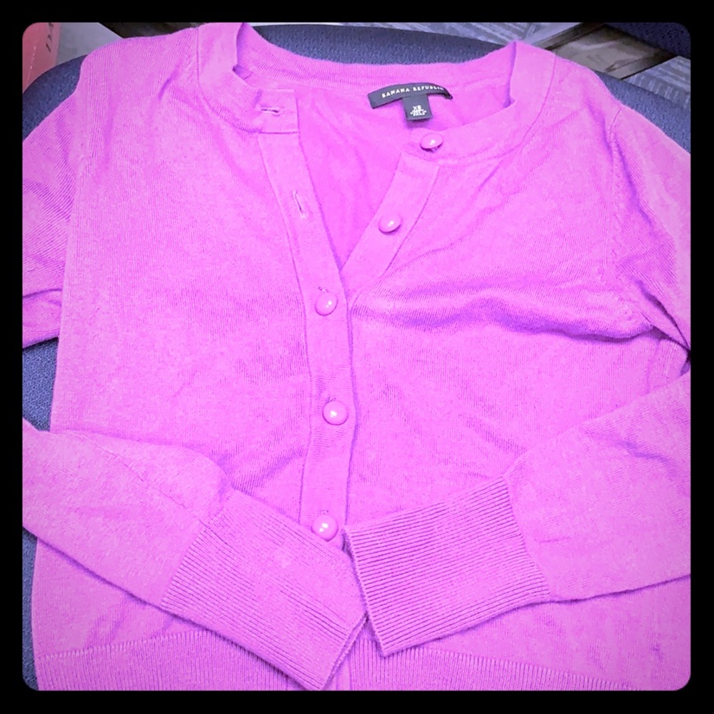 Sweater Weather Purple Cardigan Banana Republic